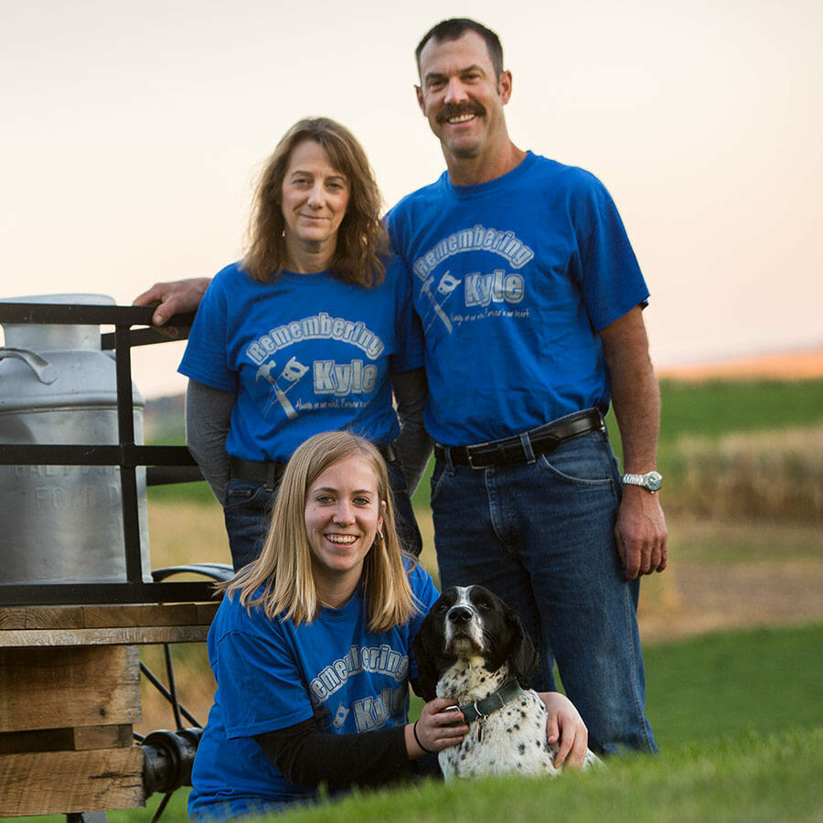 Donor family on farm