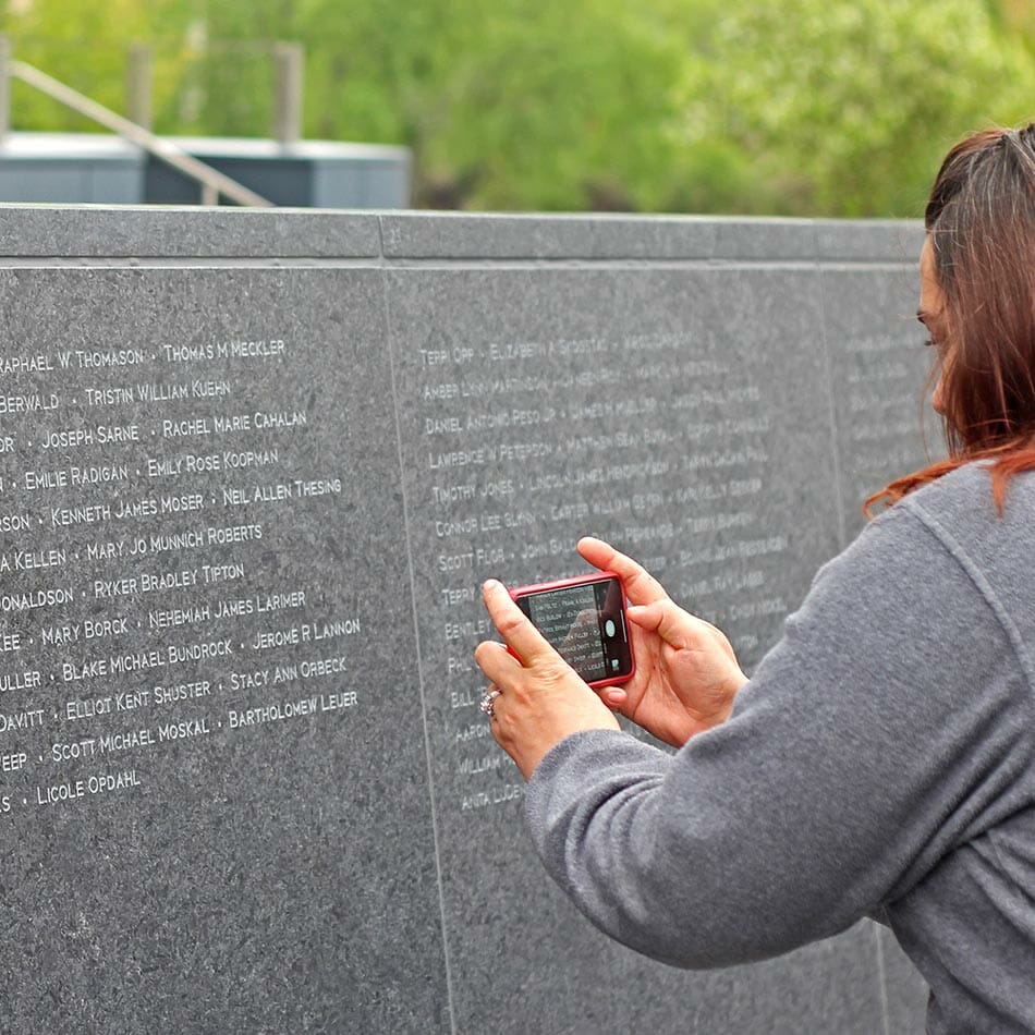 LifeSource Memorial Wall in the Healing Garden