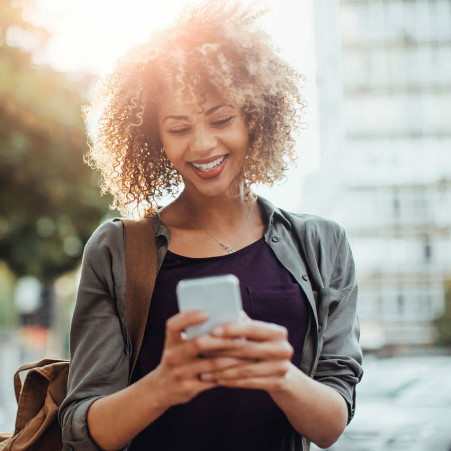 Young woman on her phone