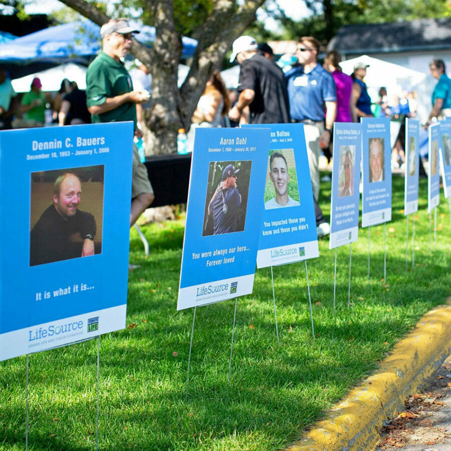 LifeSource Golf Classic memorial signs