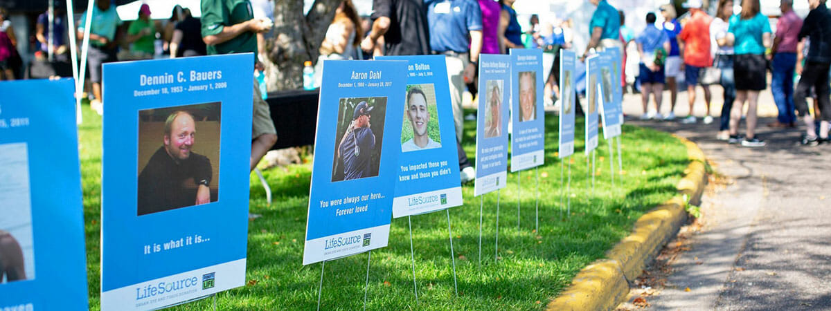 LifeSource Golf Classic memorial signs