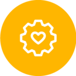Icon: Gear with heart in center