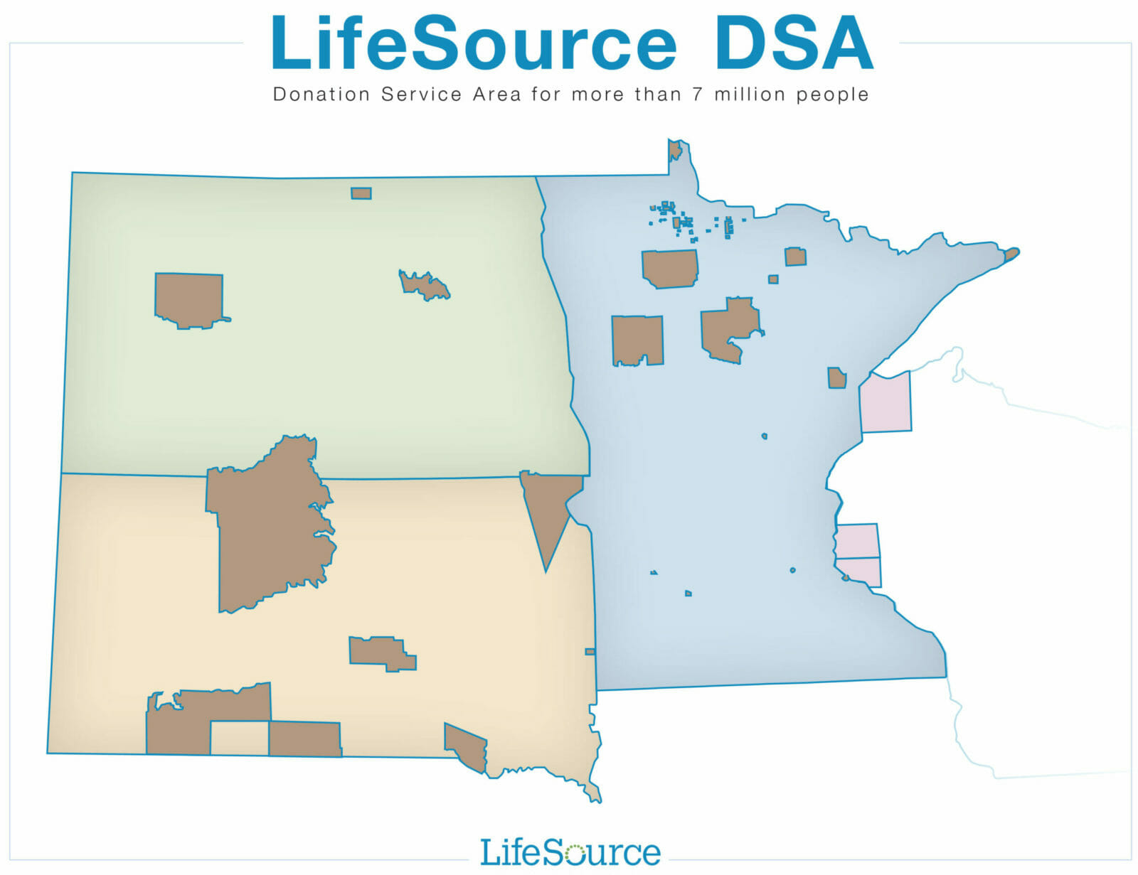 Mapa de la zona de servicio de LifeSource con las Naciones Indígenas