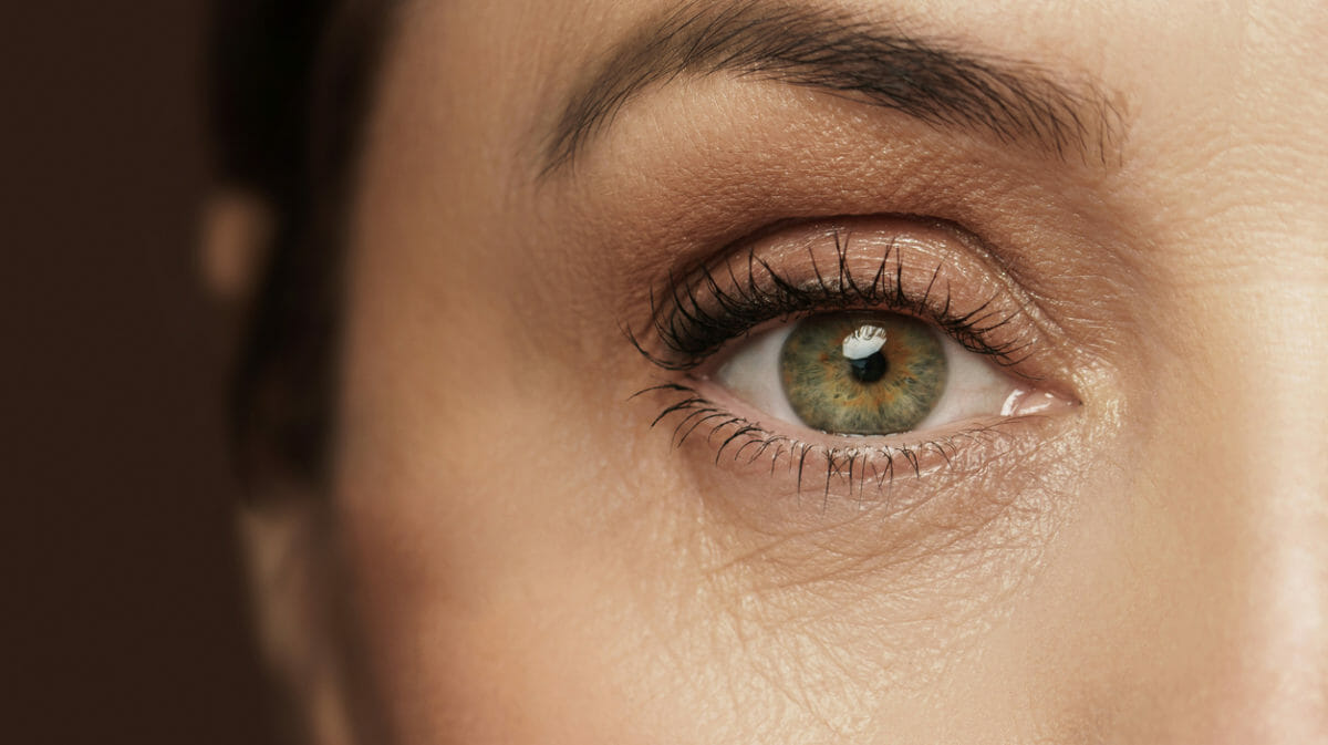 Close-up of green female eye