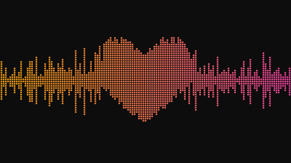 Sound wave becomes a Heart shape
