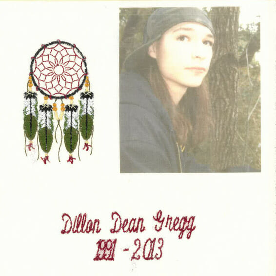 Quilt square for Dillon Dean Gregg